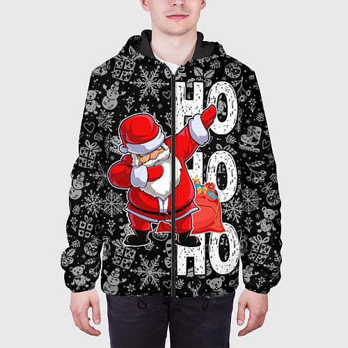 Мужская куртка Santa Claus, dabbing, through the snow / 3D-Черный – фото 3