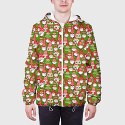 Куртка с капюшоном мужская Рождественские гномы, цвет: 3D-белый — фото 2