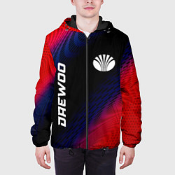 Куртка с капюшоном мужская Daewoo красный карбон, цвет: 3D-черный — фото 2