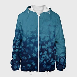 Куртка с капюшоном мужская Абстракция синий, цвет: 3D-белый