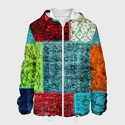 Куртка с капюшоном мужская Patchwork - art, цвет: 3D-белый