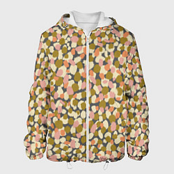 Куртка с капюшоном мужская Оливье салат, абстрактный паттерн, цвет: 3D-белый