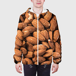 Куртка с капюшоном мужская Миндальные орешки, цвет: 3D-белый — фото 2