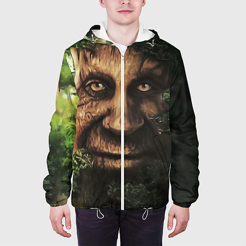 Мужская куртка Дерево с лицом мем Мудрое дерево / 3D-Белый – фото 3
