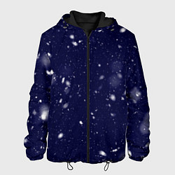 Куртка с капюшоном мужская Снежная новогодняя ночь, цвет: 3D-черный