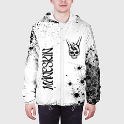 Куртка с капюшоном мужская Maneskin и рок символ на светлом фоне, цвет: 3D-белый — фото 2