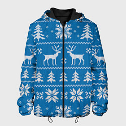 Мужская куртка Рождественский синий свитер с оленями