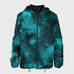 Куртка с капюшоном мужская Малахитовая абстракция, цвет: 3D-черный