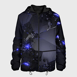 Куртка с капюшоном мужская Неоновые плиты, взрыв, цвет: 3D-черный
