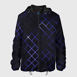 Куртка с капюшоном мужская Неоновые ромбы - текстура, цвет: 3D-черный
