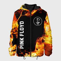 Куртка с капюшоном мужская Pink Floyd и пылающий огонь, цвет: 3D-черный