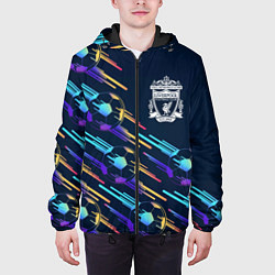 Куртка с капюшоном мужская Liverpool градиентные мячи, цвет: 3D-черный — фото 2
