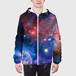 Куртка с капюшоном мужская Ошеломительный бескрайний космос, цвет: 3D-белый — фото 2
