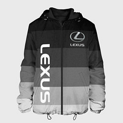 Куртка с капюшоном мужская Lexus серый градиент, цвет: 3D-черный