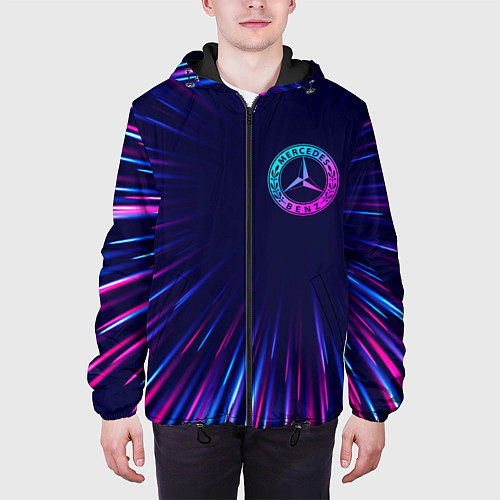 Мужская куртка Mercedes neon speed lines / 3D-Черный – фото 3
