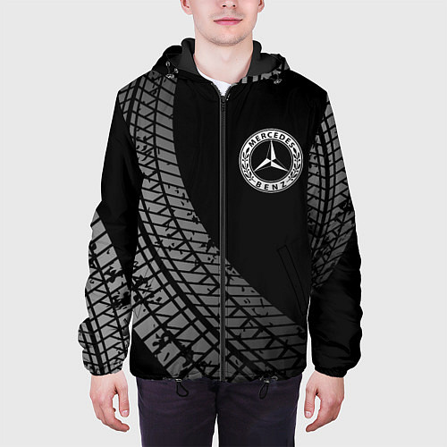 Мужская куртка Mercedes tire tracks / 3D-Черный – фото 3