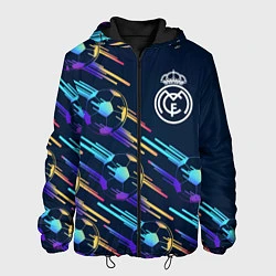 Куртка с капюшоном мужская Real Madrid градиентные мячи, цвет: 3D-черный