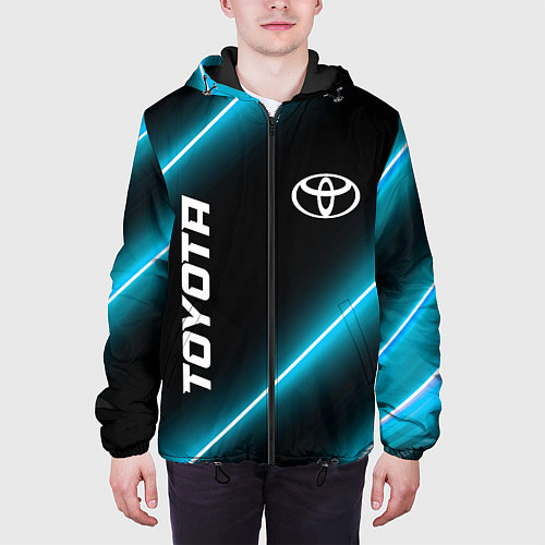 Мужская куртка Toyota неоновые лампы / 3D-Черный – фото 3
