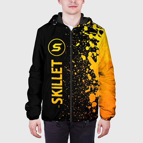 Мужская куртка Skillet - gold gradient: по-вертикали / 3D-Черный – фото 3