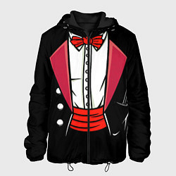 Куртка с капюшоном мужская Костюм фокусника с бабочкой и волшебной палочкой, цвет: 3D-черный