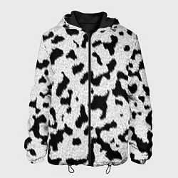 Куртка с капюшоном мужская Далматин - текстура, цвет: 3D-черный