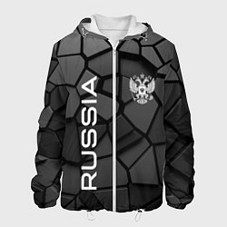 Куртка с капюшоном мужская Черная броня Россия, цвет: 3D-белый