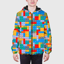 Куртка с капюшоном мужская Детский конструктор - текстура, цвет: 3D-черный — фото 2