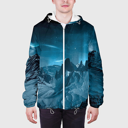 Мужская куртка Снежные горные вершины / 3D-Белый – фото 3