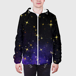 Куртка с капюшоном мужская Сияющие звёзды вселенной, цвет: 3D-белый — фото 2