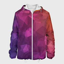 Куртка с капюшоном мужская Разноцветные полигоны, цвет: 3D-белый