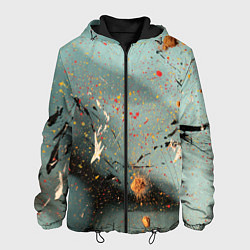 Куртка с капюшоном мужская Светлый туман и разные краски, цвет: 3D-черный