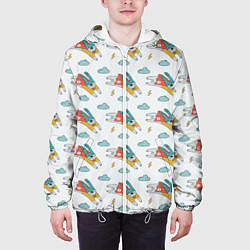 Куртка с капюшоном мужская Супер-заяц, цвет: 3D-белый — фото 2