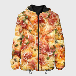 Куртка с капюшоном мужская Вкусная пицца, цвет: 3D-черный