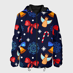 Куртка с капюшоном мужская Новогодняя мелодия, цвет: 3D-черный