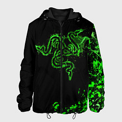 Куртка с капюшоном мужская Razer брызги, цвет: 3D-черный