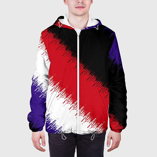 Мужская куртка Розлив краски / 3D-Белый – фото 3
