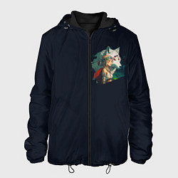 Куртка с капюшоном мужская Повелительница зверей и дочь волчицы, цвет: 3D-черный