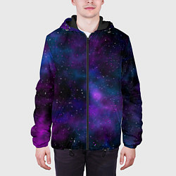 Куртка с капюшоном мужская Космос с галактиками, цвет: 3D-черный — фото 2