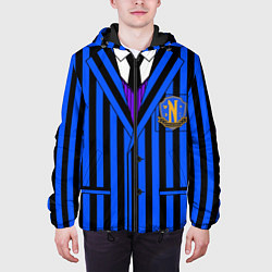Куртка с капюшоном мужская Ученик академии Невермор: униформа, цвет: 3D-черный — фото 2