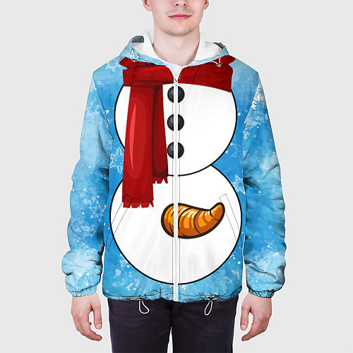Мужская куртка Снеговик затейник / 3D-Белый – фото 3