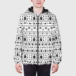 Куртка с капюшоном мужская Black pattern Wednesday Addams, цвет: 3D-черный — фото 2