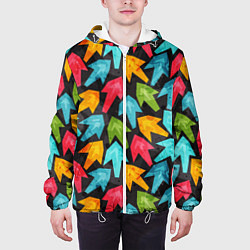 Куртка с капюшоном мужская Разноцветные стрелы, цвет: 3D-белый — фото 2