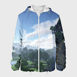 Куртка с капюшоном мужская Minecraft мир, цвет: 3D-белый