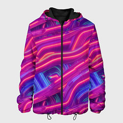 Куртка с капюшоном мужская Neon waves, цвет: 3D-черный