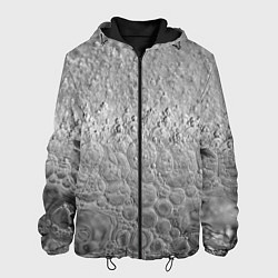 Куртка с капюшоном мужская Серая поверхность жидкой планеты, цвет: 3D-черный