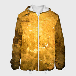 Куртка с капюшоном мужская Золотая абстрактная поверхность, цвет: 3D-белый