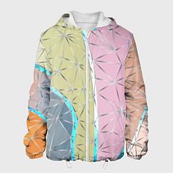 Мужская куртка Разноцветный фон из треугольников с металлическими