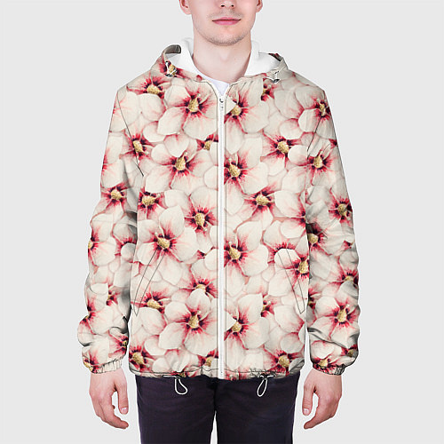 Мужская куртка Нежность цветов / 3D-Белый – фото 3