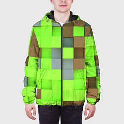 Куртка с капюшоном мужская Артем майнкрафт, цвет: 3D-черный — фото 2