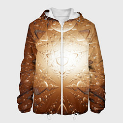 Куртка с капюшоном мужская Абстрактное изображение солнца, цвет: 3D-белый